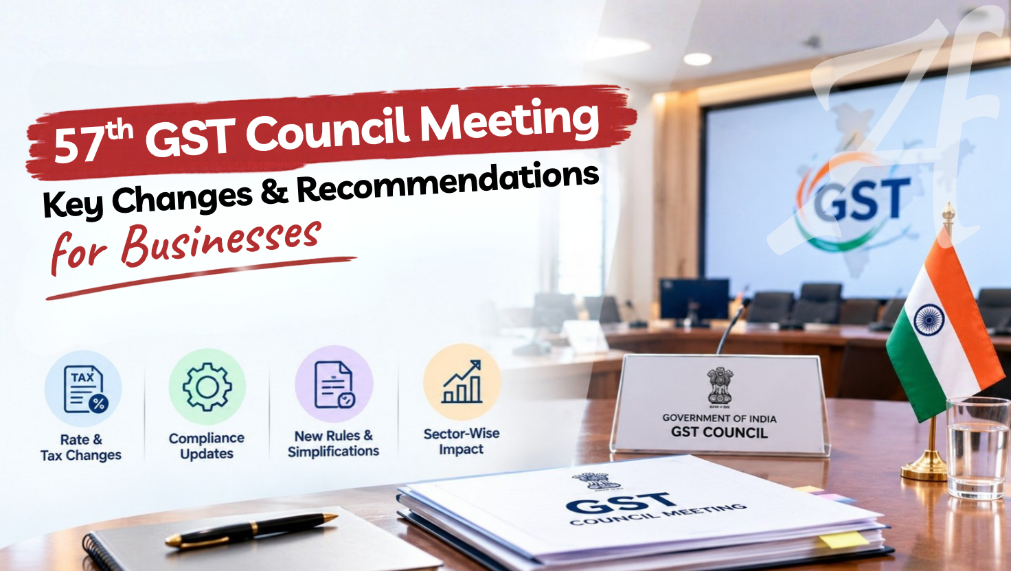 57th GST Council meeting key updates, tax rate changes, and recommendations for businesses.