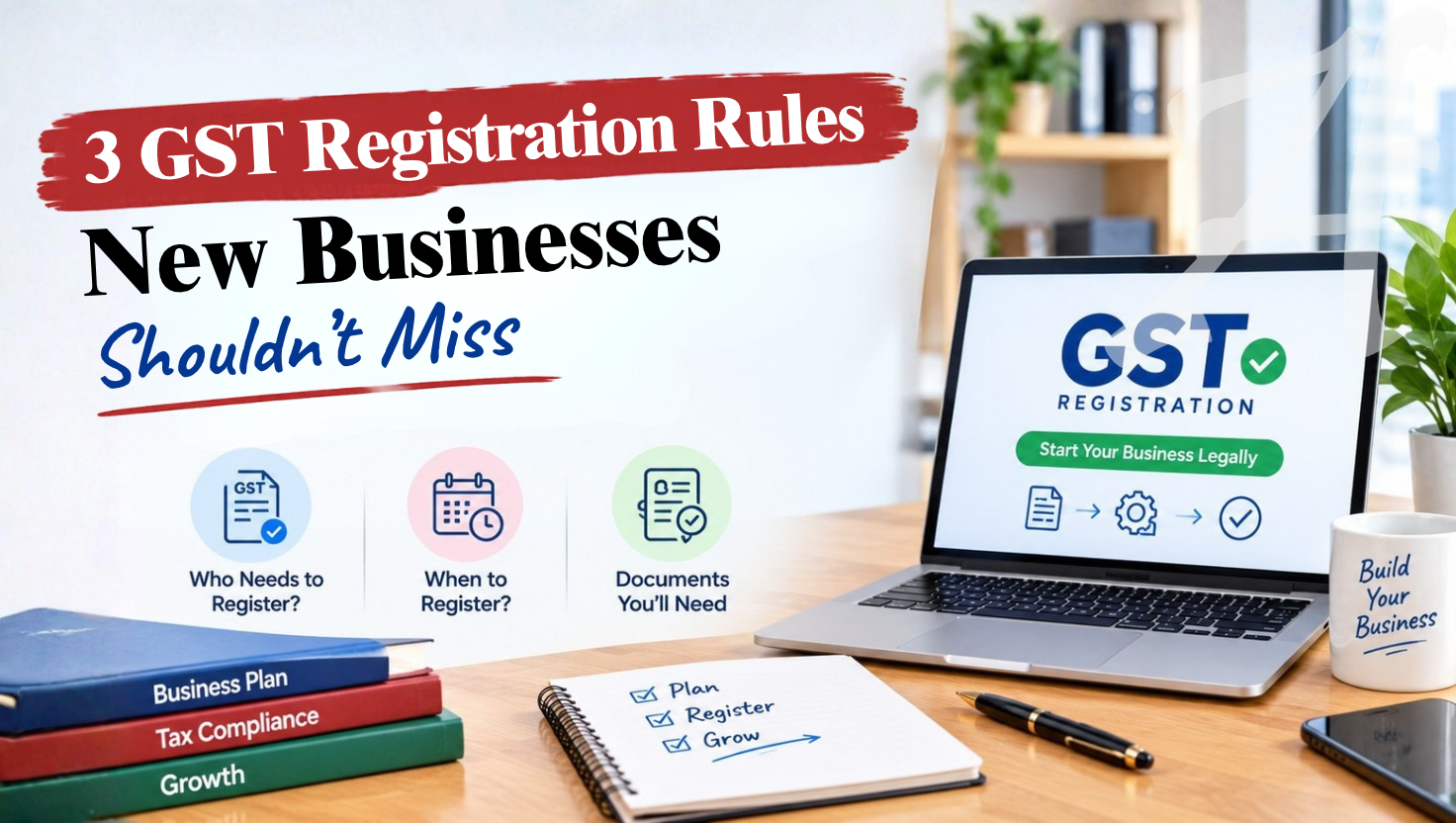 Three essential GST registration rules, eligibility, and document guide for new businesses.