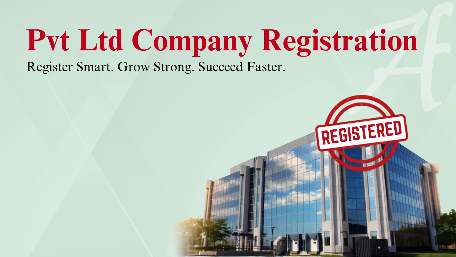 Private Limited company registration guide showing corporate office building.